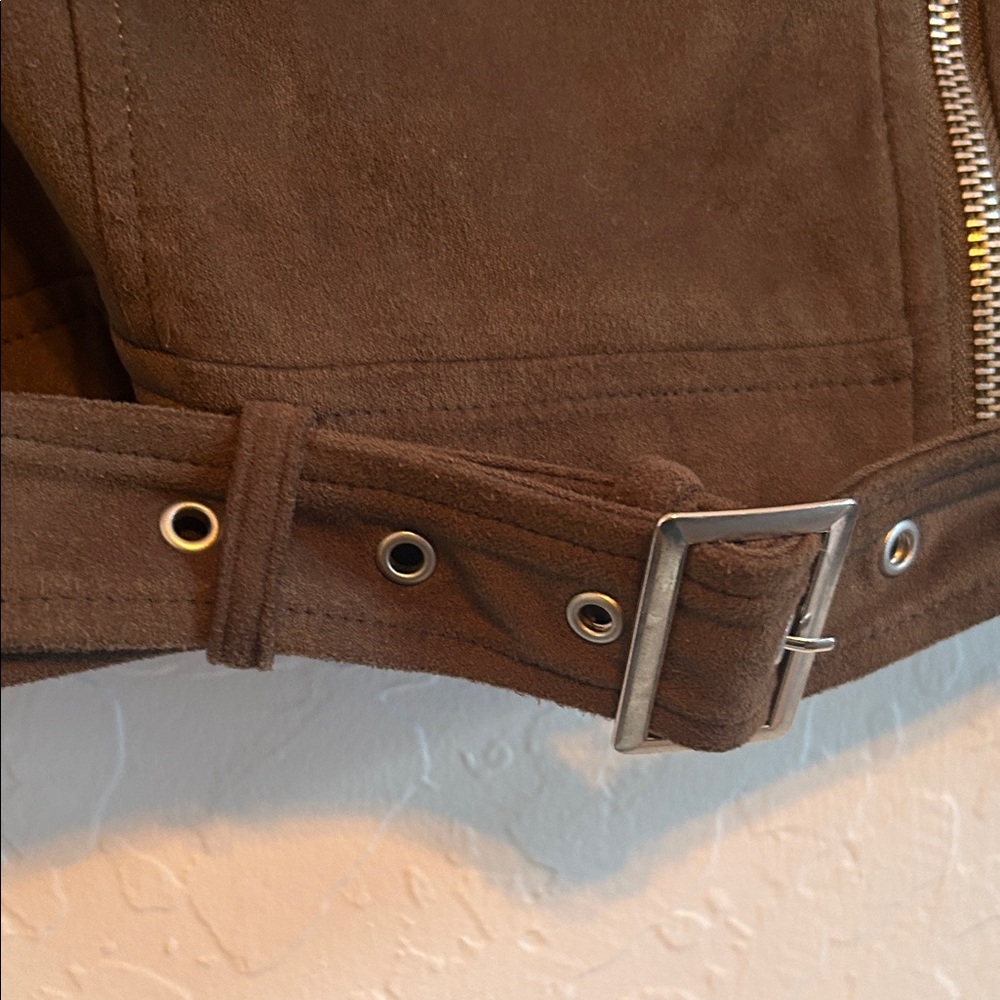 American Rag olive green suede Jacket - Picture 3 of 4